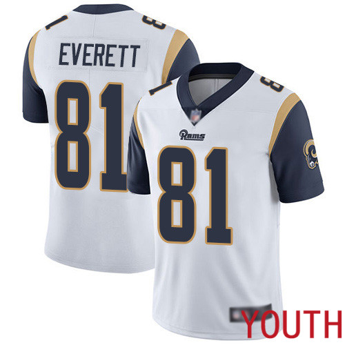 Los Angeles Rams Limited White Youth Gerald Everett Road Jersey NFL Football 81 Vapor Untouchable